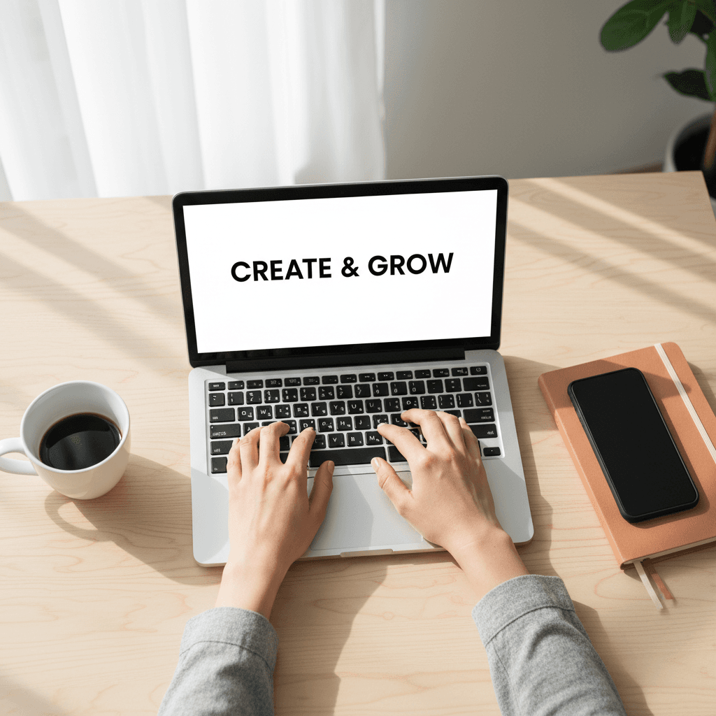 Small business owner working at desk